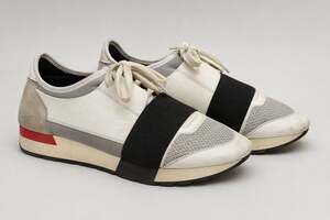 Balenciaga Race Runner Sneakers White Black Grey Mesh Leather